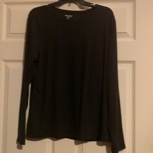 Nine West Soft Spun Long Sleeve Striped Patterned Tee Shirt NWOT